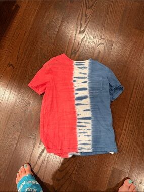 GAP Kids Red, White & Blue Tie-Dye Pocket Tee